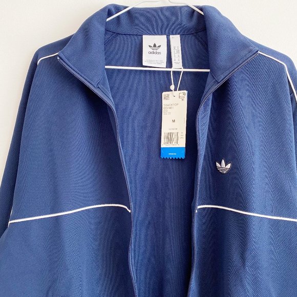 Adidas Men's Lifestyle Track Jacket, Full Zip, Two Front Waist Pockets, Indigo - Picture 4 of 13